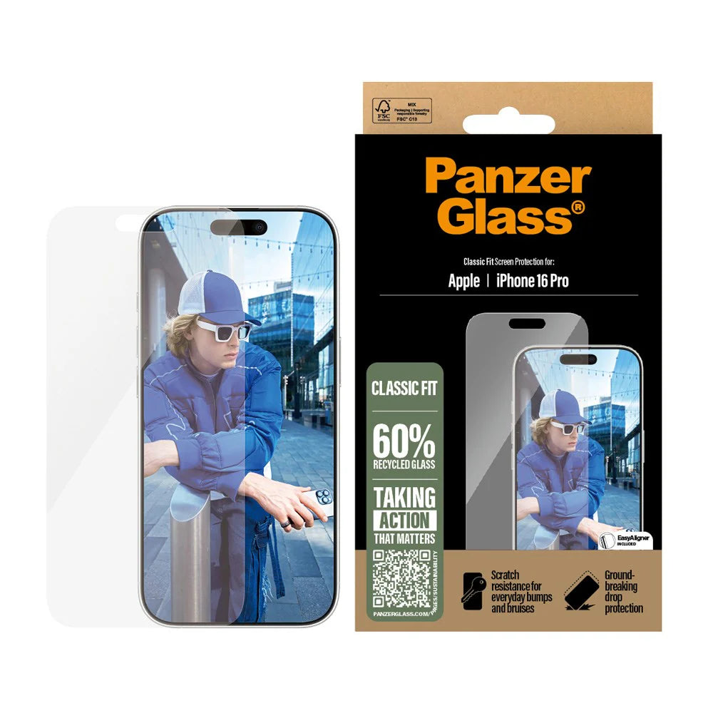 Panzerglass til iPhone 17 / 17 Pro / 16 Pro - inkl EasyAligner