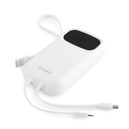 Powerbank 20.000mAh við innbygdum kaðalum - NÝTT