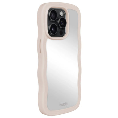 Cover til iPhone 15 Pro Max - Wavy Light Beige / Mirror