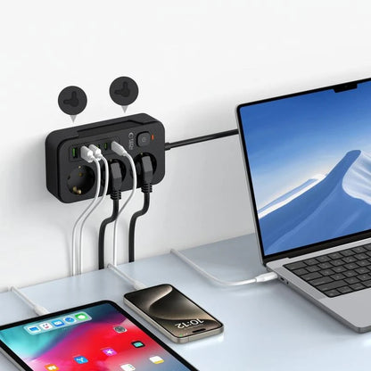 Streymstikk 2 metrar við 3 x USB-A / 3 x USB-C / 3 x streym - NÝTT