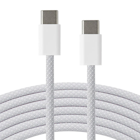 USB-C til USB-C kaðal PD 60W - 2 metrar - White