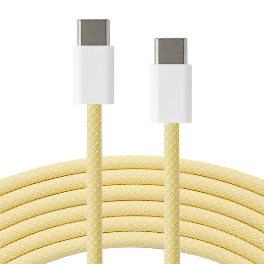 USB-C til USB-C kaðal PD 60W - 2 metrar - Yellow