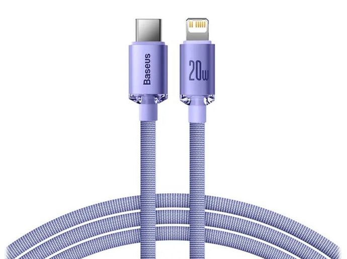 USB-C til Lightning kaðal - lilla - 1,2 metrar - 20W